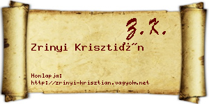 Zrinyi Krisztián névjegykártya